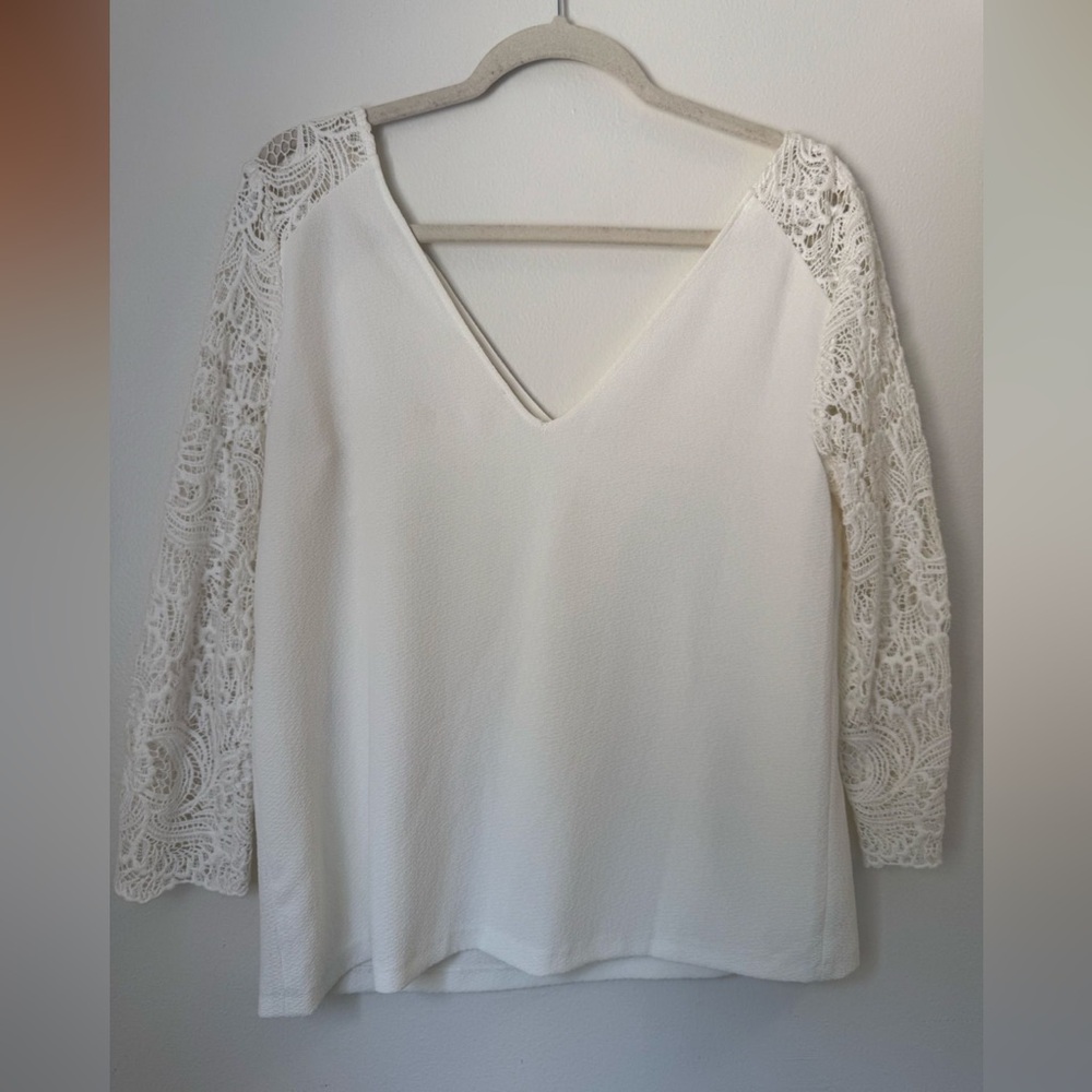 Sézane Claudia Lace Blouse White Size 38 (Medium) - Picture 5 of 7